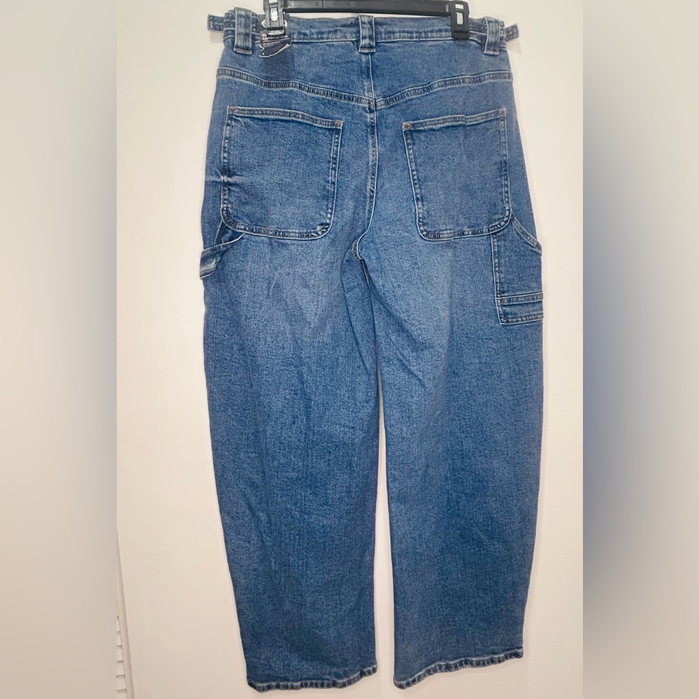 Stylish Blue Wide Leg Women's Jeans - Picture 8 of 8